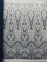 Modern Luxury Beaded Fabric Embroidered On A Mesh Lace Fabric - Beaded Embroidery, 54" Width (1 Yard)