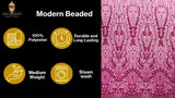 Modern Luxury Beaded Fabric Embroidered On A Mesh Lace Fabric - Beaded Embroidery, 54" Width (1 Yard)