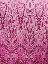Modern Luxury Beaded Fabric Embroidered On A Mesh Lace Fabric - Beaded Embroidery, 54" Width (1 Yard)