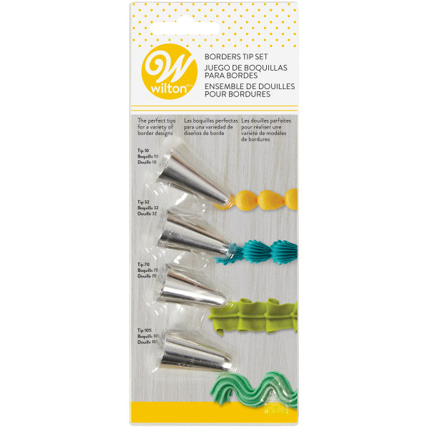 Wilton Cake Decorating Tip Set for Borders – 4 Piece