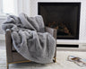 Luxurious Chinchilla Rabbit Faux Fur Throw Blanket Polyester Fabric - Silver/Silver, Green/Green, Snow White/White, Wine On Black, Black On Black, 50" X 60" (1 Piece)
