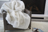 Luxurious Chinchilla Rabbit Faux Fur Throw Blanket Polyester Fabric - Silver/Silver, Green/Green, Snow White/White, Wine On Black, Black On Black, 50" X 60" (1 Piece)