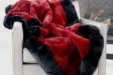 Luxurious Chinchilla Rabbit Faux Fur Throw Blanket Polyester Fabric - Silver/Silver, Green/Green, Snow White/White, Wine On Black, Black On Black, 50" X 60" (1 Piece)