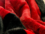 Luxurious Chinchilla Rabbit Faux Fur Throw Blanket Polyester Fabric - Silver/Silver, Green/Green, Snow White/White, Wine On Black, Black On Black, 50" X 60" (1 Piece)