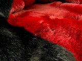Luxurious Chinchilla Rabbit Faux Fur Throw Blanket Polyester Fabric - Silver/Silver, Green/Green, Snow White/White, Wine On Black, Black On Black, 50" X 60" (1 Piece)
