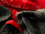 Luxurious Chinchilla Rabbit Faux Fur Throw Blanket Polyester Fabric - Silver/Silver, Green/Green, Snow White/White, Wine On Black, Black On Black, 50" X 60" (1 Piece)