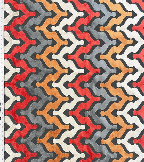 Cut Velvet Upholstery Fabric Monroe Chevron Pattern