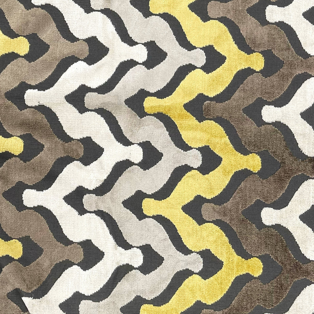 Cut Velvet Upholstery Fabric Monroe Chevron Pattern