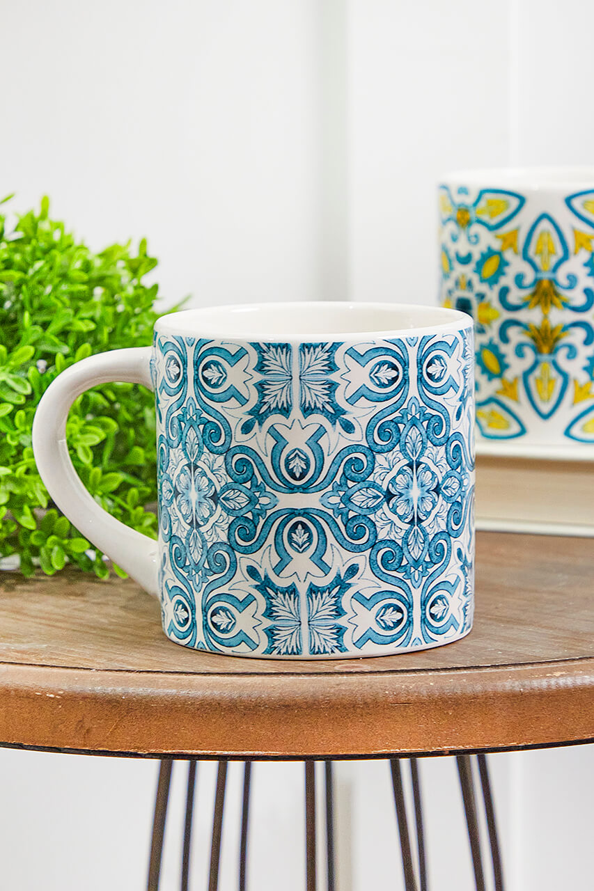 Patterned Dolomite Mug - Set of 4