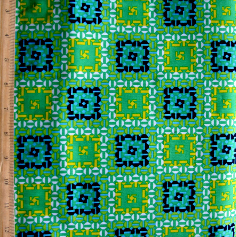Swim Knit Nylon Lycra Mosaic Print