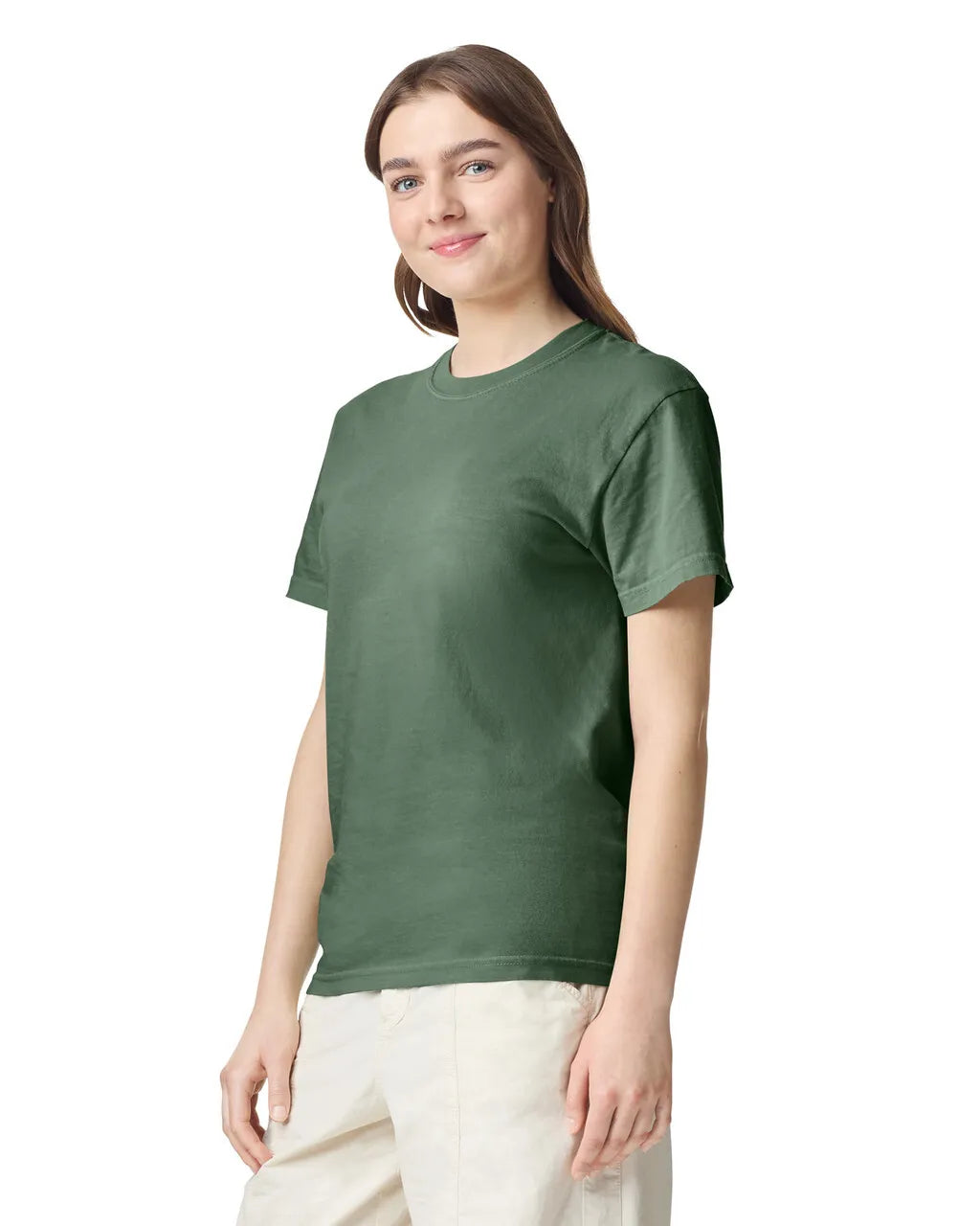 Comfort Colors 1717 Adult Tee Cotton Fabric - Moss, Semi-Fitted, 4.5 Oz/Yd² (1 Unit)