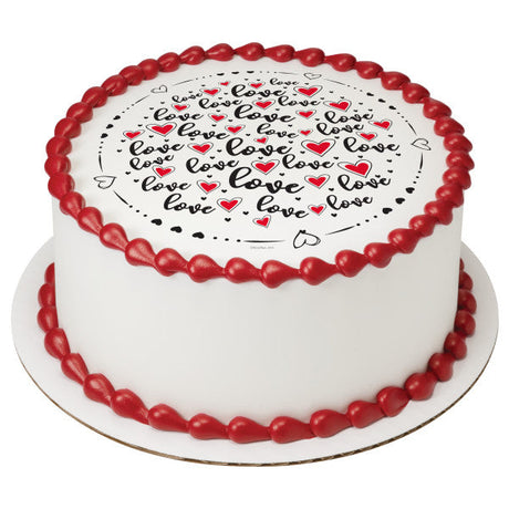 Love Valentines Day Edible Cake, Cupcake or Cookie Image PhotoCake®