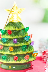 3" Mini Nostalgic Tree Ornaments - Green with Multi Lights