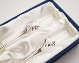 Silver Mr & Mrs Champagne Flutes Rhinestone Wedding Glass Set of 2