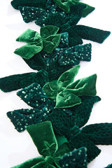 48" Green Velvet Sequin Bow Garland