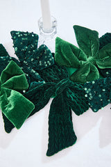 48" Green Velvet Sequin Bow Garland