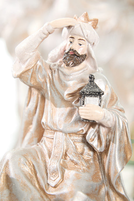16" Resin Renaissance Three Kings with Animals - Set of 3