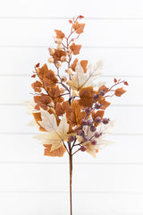 25" Harvest Berry Leaf Spray