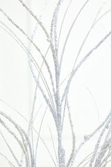 32" Silver Glitter Curly Grass Spray