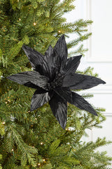 24" Black Velvet Poinsettia Stem