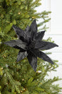 24" Black Velvet Poinsettia Stem