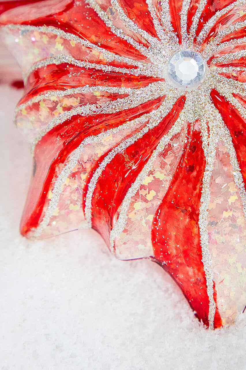 5 Inch Glass Starburst with Jewel Ornament