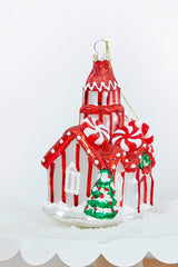 5 Inch Glass Peppermint Church Ornament
