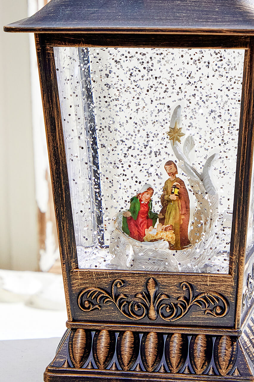 10" Nativity Lantern Water Globe