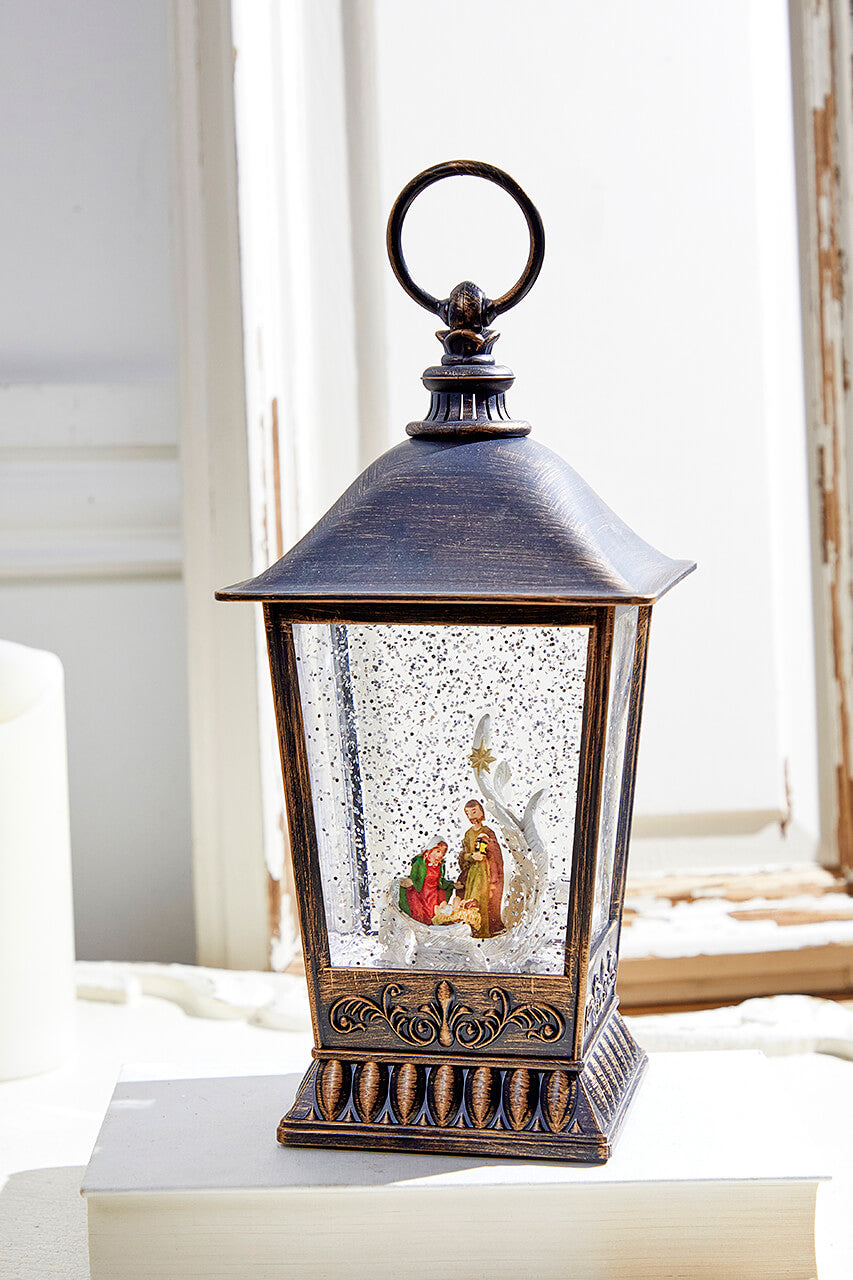 10" Nativity Lantern Water Globe