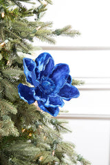 24" Deluxe Velvet Saphire Magnolia Stem