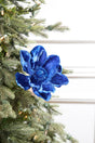 24" Deluxe Velvet Saphire Magnolia Stem