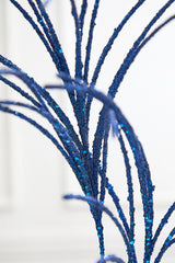28" Midnight Blue Micro Beaded & Sequin Grass Spray