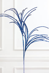 28" Midnight Blue Micro Beaded & Sequin Grass Spray