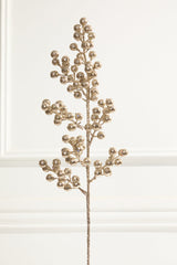24" Champagne Glittered Cluster Berry Spike Spray