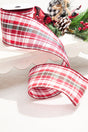 4”x 10 Yard Red/Black/White Plaid Ribbon