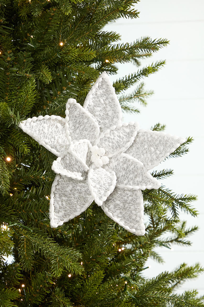 24" Sweater Patterned Poinsettia Stem