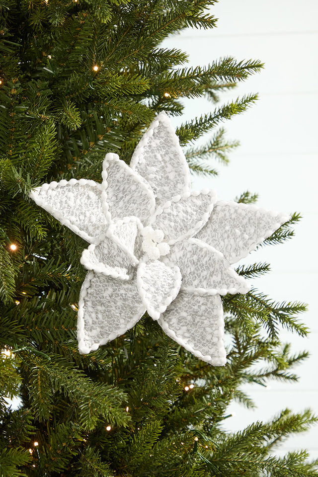 24" Sweater Patterned Poinsettia Stem