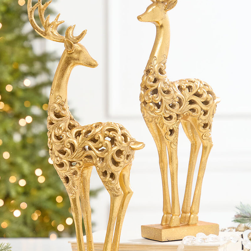 18" Resin Scroll Deer - 2 Assorted