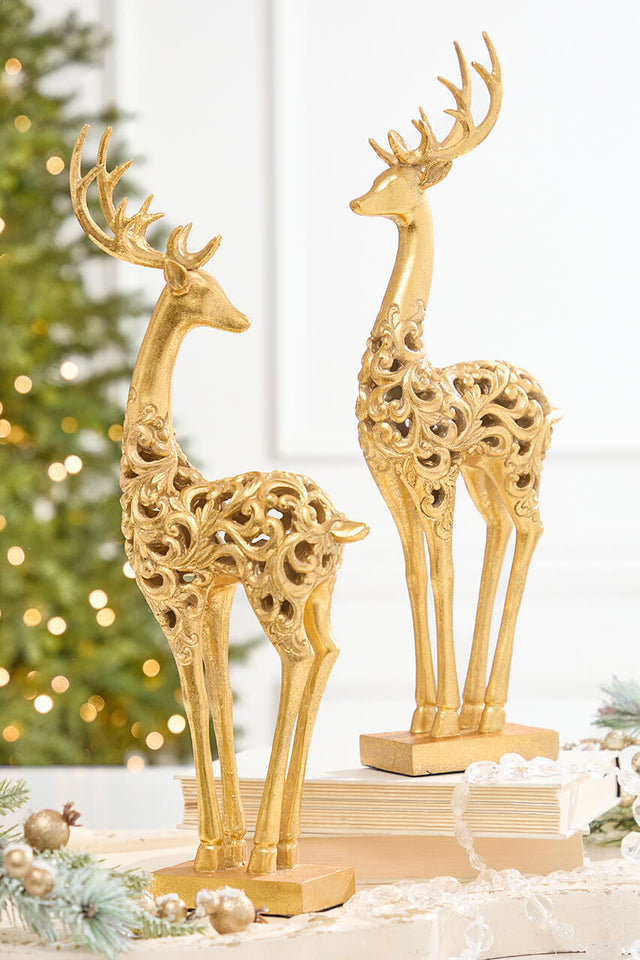 18" Resin Scroll Deer - 2 Assorted