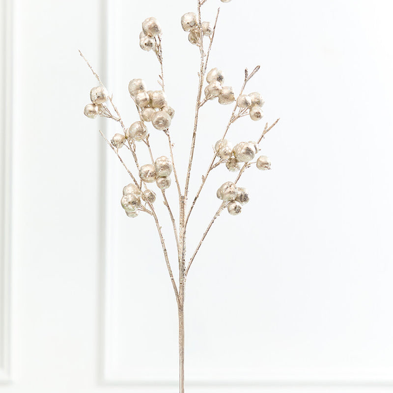 36" Platinum Glitter Crabapple Spray