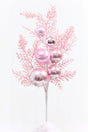15" Pink Glitter Ball Metallic Cedar Spray