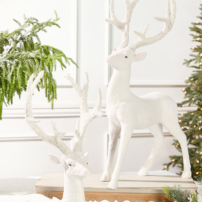 Resin Frozen Forest Flocked Deer