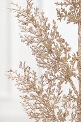 31" Champagne Sequin Coral Leaf Spray