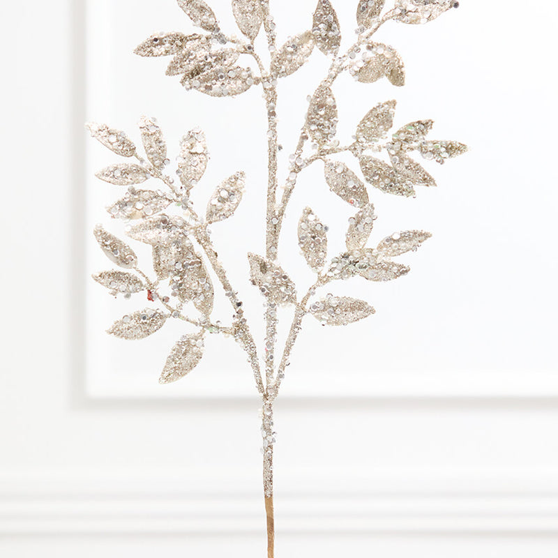 30" Pearl Sequin Ruscus Spray