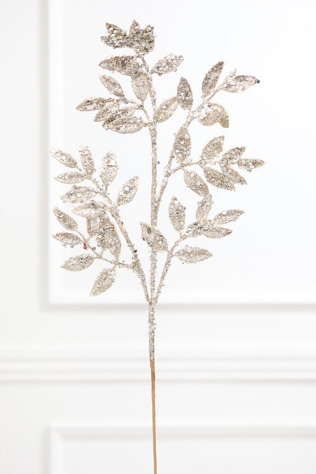 30" Pearl Sequin Ruscus Spray