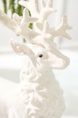 20.5" Resin Frozen Forest Flocked Deer
