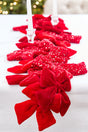 48" Red Velvet Sequin Bow Garland