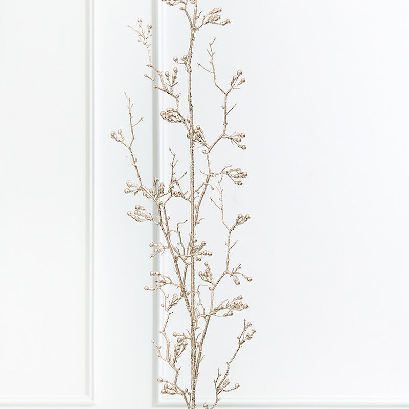 56.5" Champagne Glitter Berry Weeping Spray