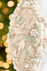 10" Embellished Pearl Glitter Finial Ornament