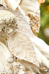 48" Glitter Beaded Fruited Magnolia Garland